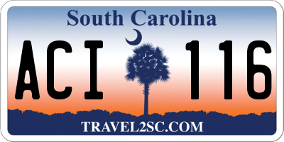 SC license plate ACI116