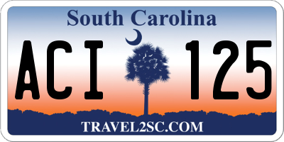 SC license plate ACI125