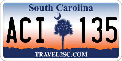SC license plate ACI135