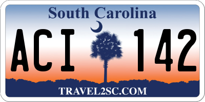 SC license plate ACI142