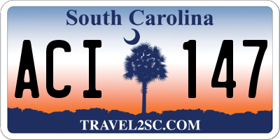 SC license plate ACI147