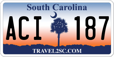 SC license plate ACI187