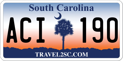 SC license plate ACI190