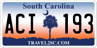 SC license plate ACI193