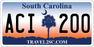 SC license plate ACI200