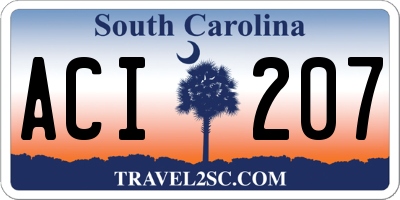 SC license plate ACI207