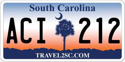 SC license plate ACI212