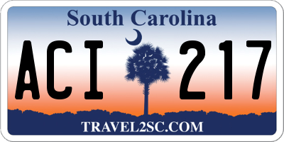 SC license plate ACI217
