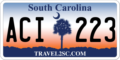 SC license plate ACI223