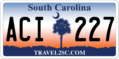 SC license plate ACI227