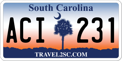 SC license plate ACI231