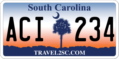 SC license plate ACI234