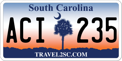 SC license plate ACI235