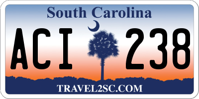 SC license plate ACI238