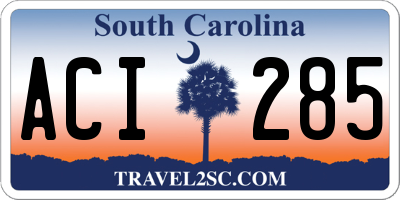 SC license plate ACI285