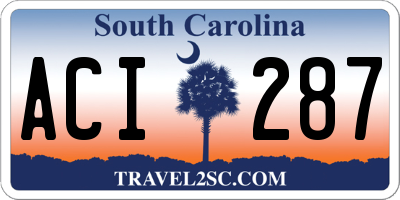 SC license plate ACI287
