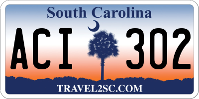 SC license plate ACI302