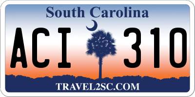 SC license plate ACI310