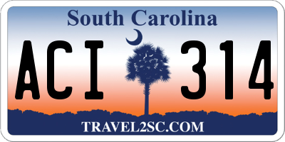 SC license plate ACI314