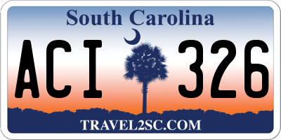 SC license plate ACI326