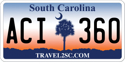 SC license plate ACI360