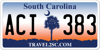 SC license plate ACI383