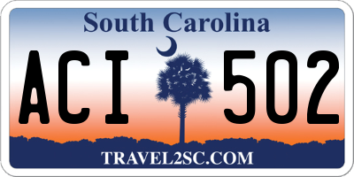 SC license plate ACI502