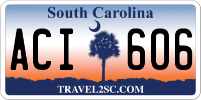 SC license plate ACI606