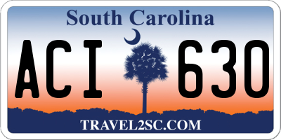 SC license plate ACI630