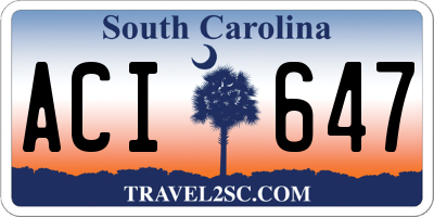 SC license plate ACI647