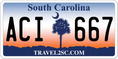 SC license plate ACI667
