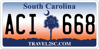 SC license plate ACI668