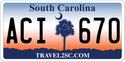 SC license plate ACI670