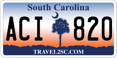 SC license plate ACI820
