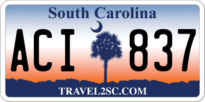 SC license plate ACI837