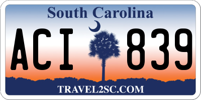 SC license plate ACI839