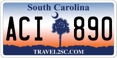 SC license plate ACI890