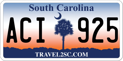 SC license plate ACI925