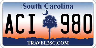 SC license plate ACI980