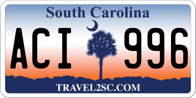 SC license plate ACI996