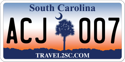 SC license plate ACJ007