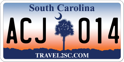 SC license plate ACJ014