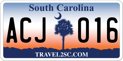 SC license plate ACJ016