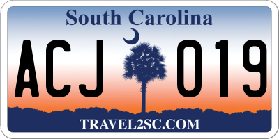 SC license plate ACJ019
