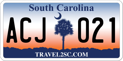 SC license plate ACJ021