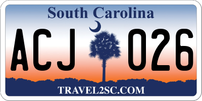 SC license plate ACJ026