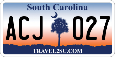 SC license plate ACJ027