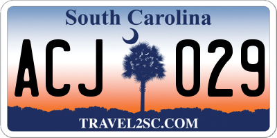 SC license plate ACJ029