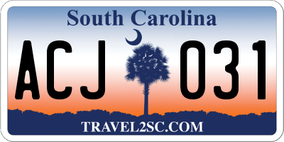 SC license plate ACJ031