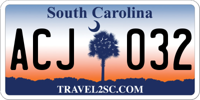 SC license plate ACJ032